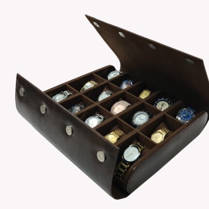 Essart Orchid Collection 15 Slot Watch Roll SN-Brown
